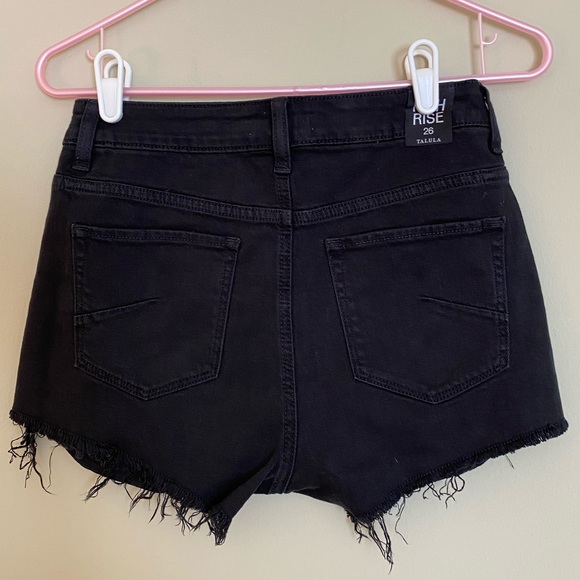 Talula Aritzia Black Jean High-waist Shorts- 26 - Picture 3 of 4